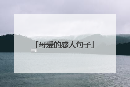 母爱的感人句子