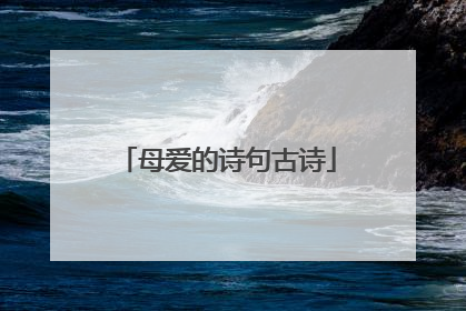 母爱的诗句古诗