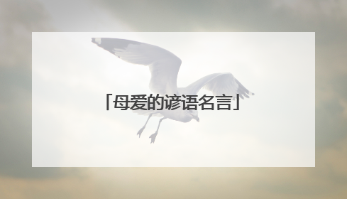 母爱的谚语名言