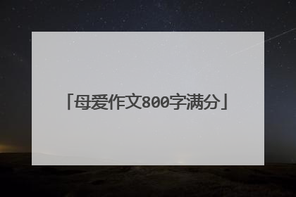 母爱作文800字满分