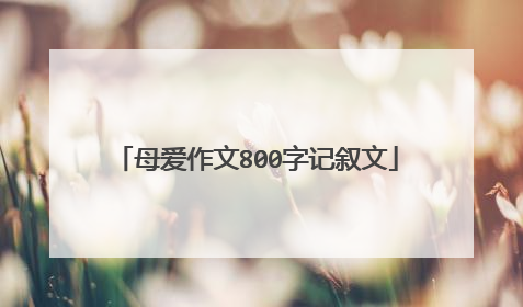 母爱作文800字记叙文