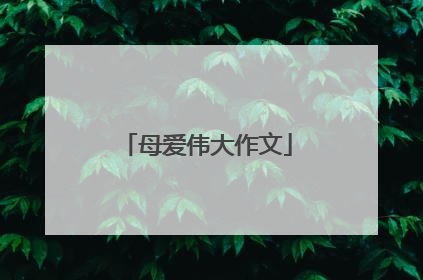 母爱伟大作文