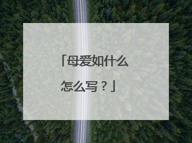 母爱如什么怎么写?