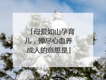 母爱如山孕育儿,殚尽心血养成人的意思是