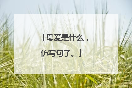 母爱是什么，仿写句子。