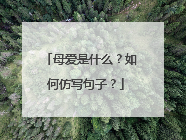 母爱是什么?如何仿写句子?