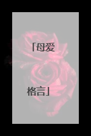 母爱格言