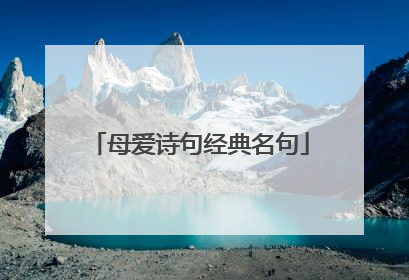 母爱诗句经典名句