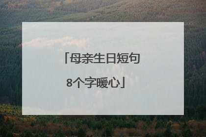 母亲生日短句8个字暖心