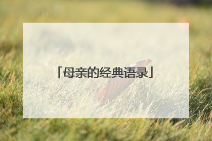母亲的经典语录
