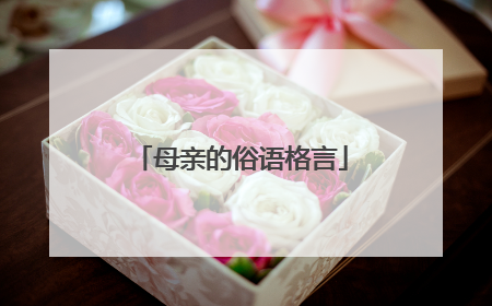 母亲的俗语格言