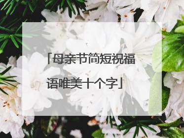 母亲节简短祝福语唯美十个字
