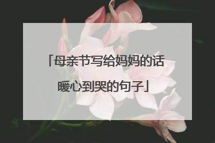 母亲节写给妈妈的话 暖心到哭的句子