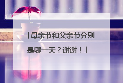 母亲节和父亲节分别是哪一天?谢谢!
