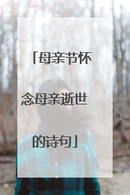 母亲节怀念母亲逝世的诗句