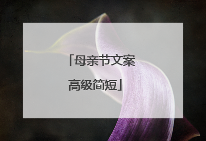 母亲节文案高级简短