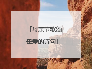 母亲节歌颂母爱的诗句