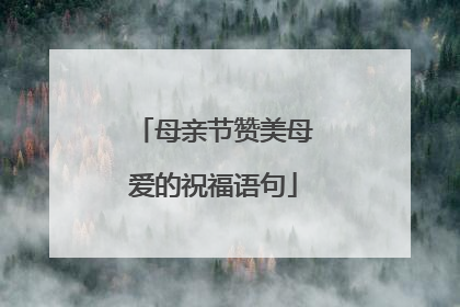 母亲节赞美母爱的祝福语句