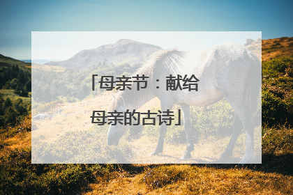母亲节:献给母亲的古诗