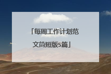 每周工作计划范文简短版5篇