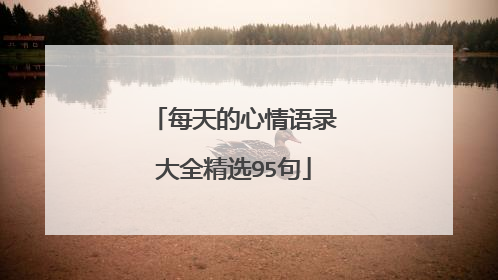 每天的心情语录大全精选95句