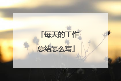 每天的工作总结怎么写