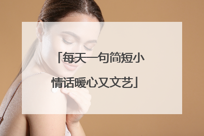 每天一句简短小情话暖心又文艺