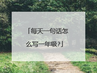 每天一句话怎么写一年级?