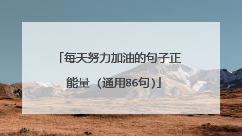 每天努力加油的句子正能量 (通用86句)