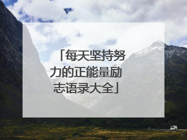 每天坚持努力的正能量励志语录大全