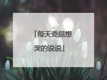 每天委屈想哭的说说