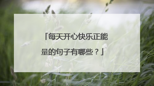 每天开心快乐正能量的句子有哪些?