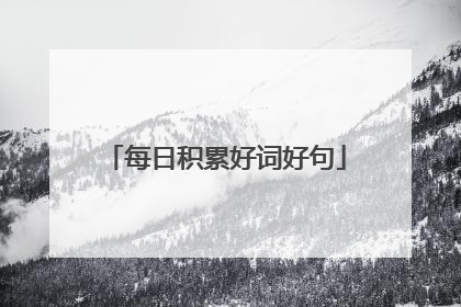每日积累好词好句