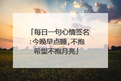 每日一句心情签名:今晚早点睡,不抱希望不抱月亮