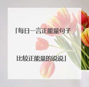 每日一言正能量句子 比较正能量的说说