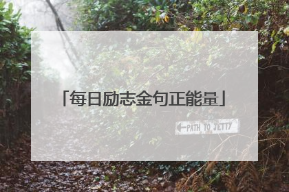 每日励志金句正能量