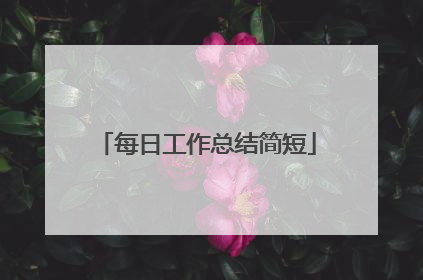 每日工作总结简短