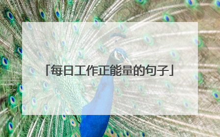每日工作正能量的句子