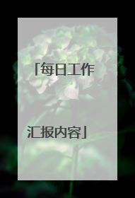 每日工作汇报内容