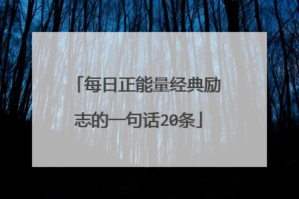 每日正能量经典励志的一句话20条