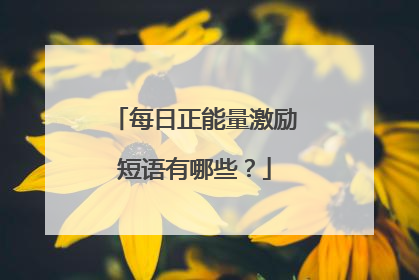 每日正能量激励短语有哪些？