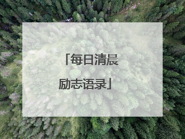 每日清晨励志语录