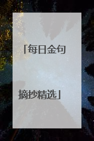 每日金句摘抄精选