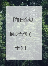 每日金句摘抄五句（十）