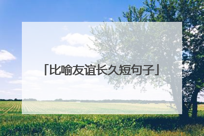 比喻友谊长久短句子