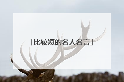 比较短的名人名言