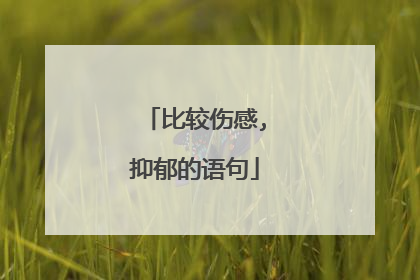 比较伤感,抑郁的语句
