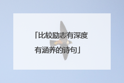 比较励志有深度有涵养的诗句