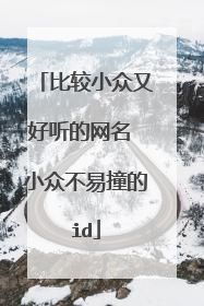 比较小众又好听的网名 小众不易撞的id