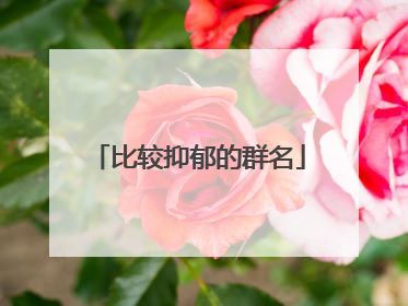 比较抑郁的群名